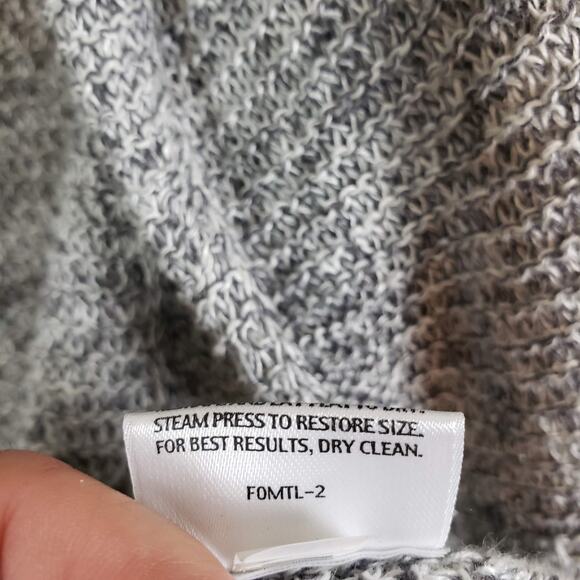 Eileen Fisher Gray Open Front Knit Linen 3/4 Sleeve Cardigan Sweater Size Medium - Picture 5 of 7